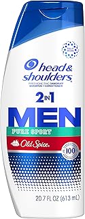 Head and Shoulders Mens 2 in 1 Dandruff Shampoo and Conditioner, Old Spice Pure Sport, 20.7 oz، من هيد اند شولدرز