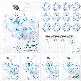 Lyrow 12 Pcs Christmas Hair Scrunchies Headband Snowflake Gymnastics Hair Ties Winter Gilding Ballet Hair Headbands Accessories Gifts for Women Girls (Blue,Snowflake)