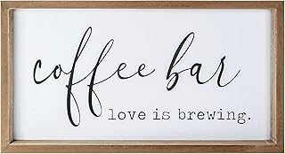 في لايت لافتات قهوة لبار القهوة بعبارة Love Is Brewing - ديكور حائط واكسسوارات لبيت المزرعة - ديكورات محطة عربة القهوة - هدايا تدفئة للمنزل الجديد 16 × 9 انش