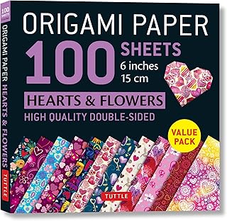 Origami Paper 100 sheets Hearts & Flowers 6" (15 c: Tuttle Origami Paper: Double-Sided Origami Sheets