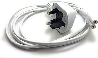 MainCore 5m Long White UK 3pin Mains Figure 8 (Fig 8) IEC C7 Plug Cord Cable for TV/Projector/receiver/Camera/Charging Cord.etc (Available in 1m, 2m, 3m, 5m)