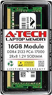 وحدة ترقية ذاكرة RAM 16GB DDR4 2133MHz SODIMM PC4-17000 2Rx8 Non-ECC CL15 1.2 فولت 260 دبوس SO-DIMM للابتوب والنوت بوك من ايه تيك، من اتيك كومبوننتس