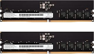 تيم جروب مجموعة ذاكرة RAM اليت DDR5 64GB (2×32GB) 4800MHz (PC5-38400) CL40 بدون ذاكرة مؤقتة 1.1 فولت UDIMM 288 دبوس للكمبيوتر المكتبي - TED564G4800C40DC01