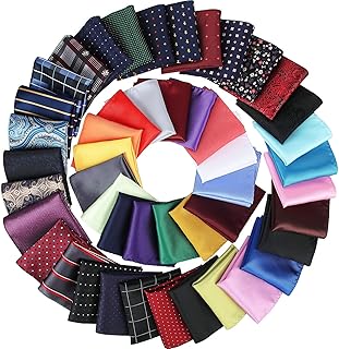 SATINIOR 47 Pieces Men Pocket Square Handkerchief Soft Colored Hankies for Party Wedding