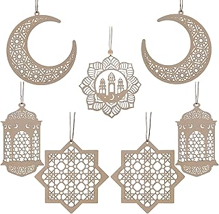 بوب مانكو زينة رمضان، دلاية خشبية لعيد رمضان للمنزل، رمضان وعيد مبارك، معلقة على شكل قمر ونجمة وضوء الرياح، زينة على شكل قلعة وعيد الاضحى