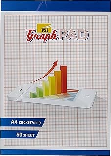 دفتر رسم بياني بتصميم شبكي مربع مقاس A4 من 50 ورقة مارك كيو 100 الصفحات