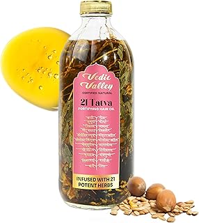 Vedic Valley Ayurvedic 21 Tatva Hair Brew Oil with 21 Herbs |100% Organic | Promotes Hair Growth | Delays Greying, Reduces Dandruff & Strengthens Hair | For Men & Women | (500 ml)