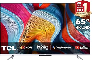 تلفزيون تي سي إل 65 بوصة 4K HDR دولبي فيجن معتمد من أندرويد معالج MEMC حر اليدين - 65P727 (موديل 2021)، أسود