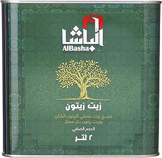 مزيج من زيت ثفل الزيتون المكرر وزيت زيتون بكر ممتاز - 2 لتر، أصفر من الباشا