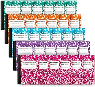 Mini Composition Notebook, Cute 30 Pack 5 Pastel Colors Narrow Ruled Mini Composition Books Bulk by Feela, Small Pocket Marble Journal Notebooks for Kids Students College, Pocket Size 4.5 x 3.25 in