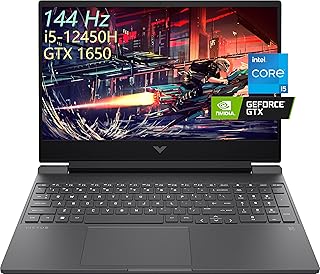 لابتوب اش بي اتش فيكتس 15.6 انش FHD 144Hz كور i5 12450H جيل 12 يفوق R7 5800H 3200 16SSD1TB PCIe جيفورس GTX 1650 واي فاي 6 باضاءة RJ45 HDMI ويندوز 11 هوم 16 جب د ار4، انتل