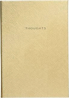 Eccolo Lined Journal Notebook, Hard Cover, Gold, 256 Ruled Pages, Medium 5.75-x-8.25 inches