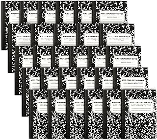 Mini Composition Notebook, Cute 30 Pack Black Narrow Ruled Mini Composition Books Bulk by Feela, Small Pocket Marble Journal Notebooks for Kids Students College Office, Pocket Size 4.5 x 3.25 in