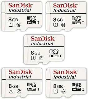 سانديسك بطاقة ذاكرة مايكرو اس دي بسعة 8 جيجابايت من الفئة 10 UHS-I MicroSDHC (عبوة من 5 قطع) (SDSDQAF3-008G-I) مع قارئ بطاقات ايفريثينغ بات سترومبولي